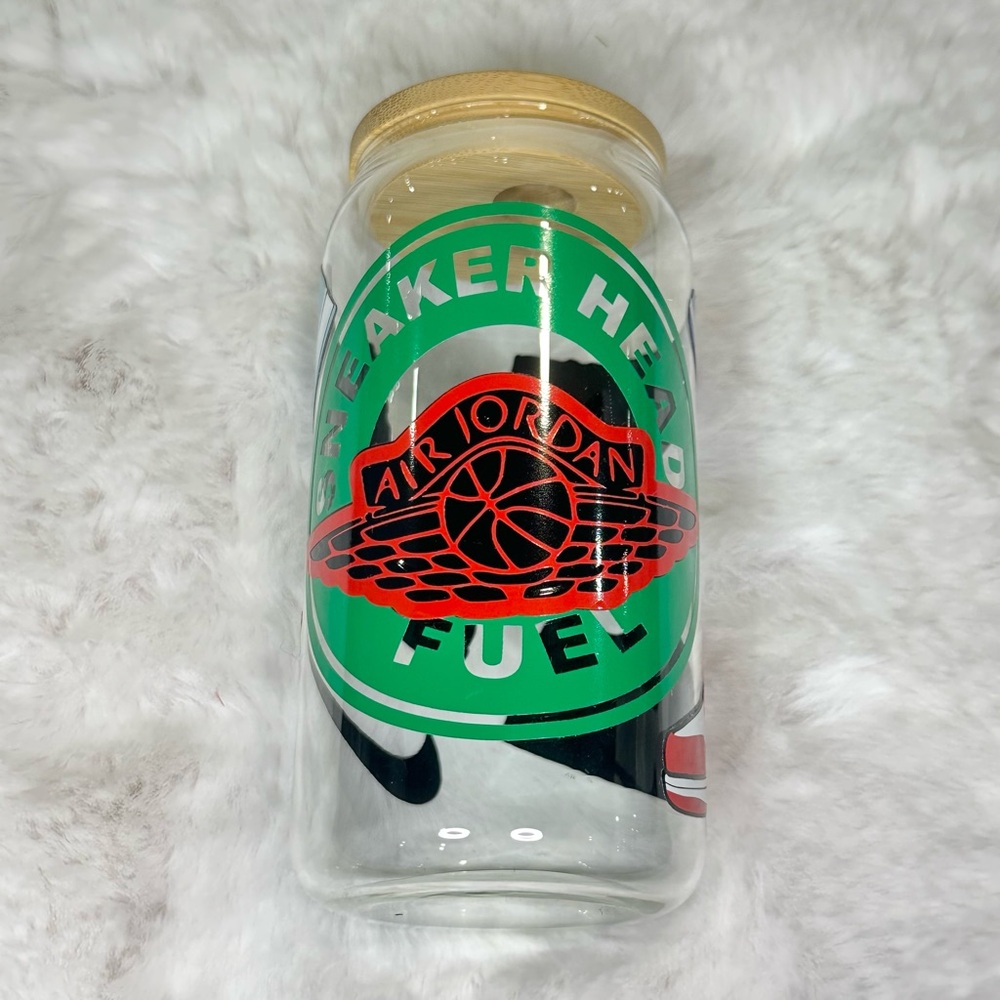 20oz tumbler cup Air Jordan Sneaker Head Fuel Glass Jar